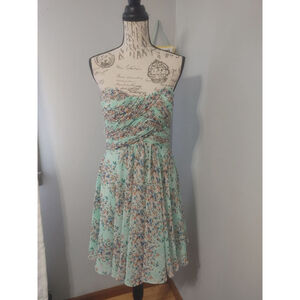 Women's Allure Bridals 1437 Knee length Sprapless Dress Size 12 Mint Floral